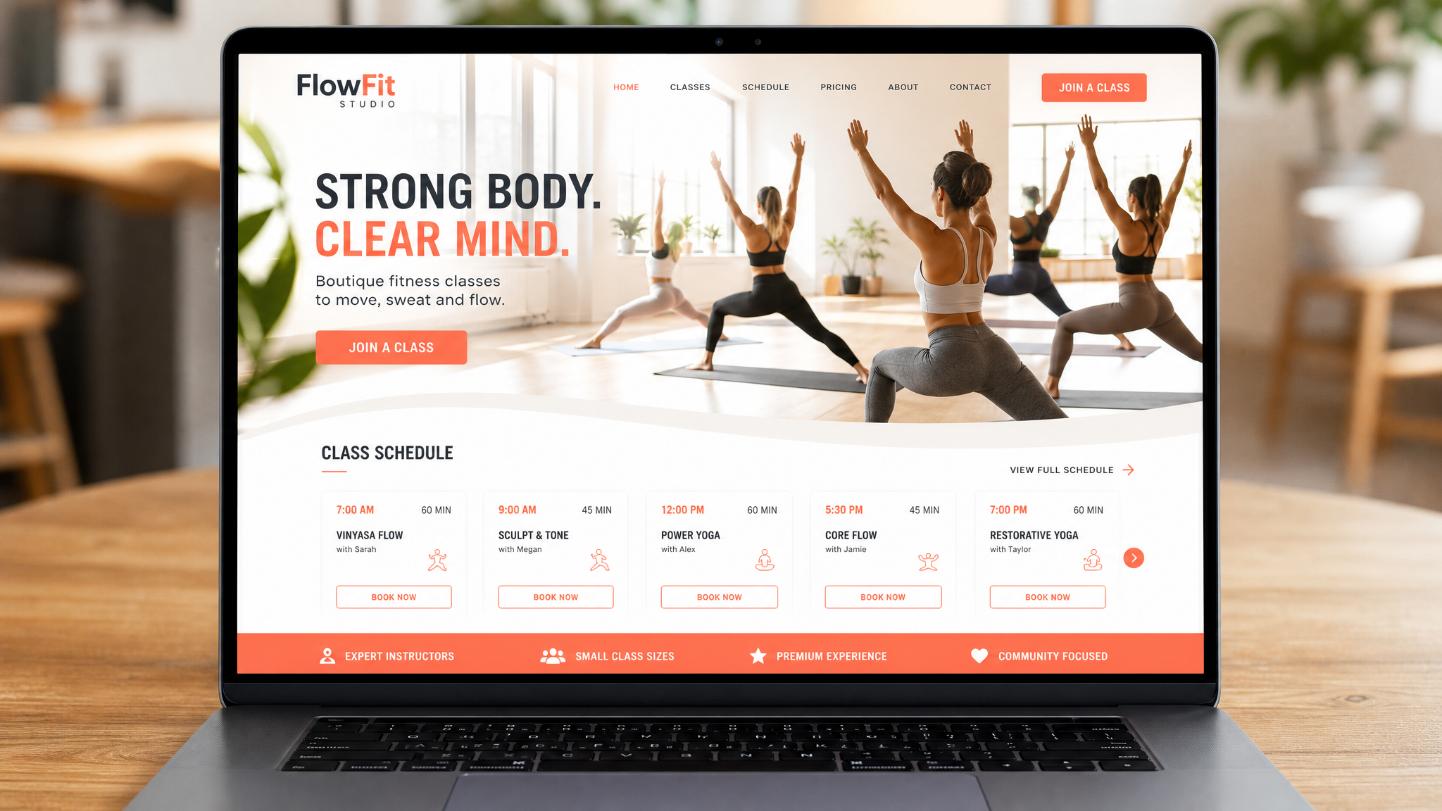 FlowFit Studio — Fitness & Yoga Studio website built by OrbiLaunch