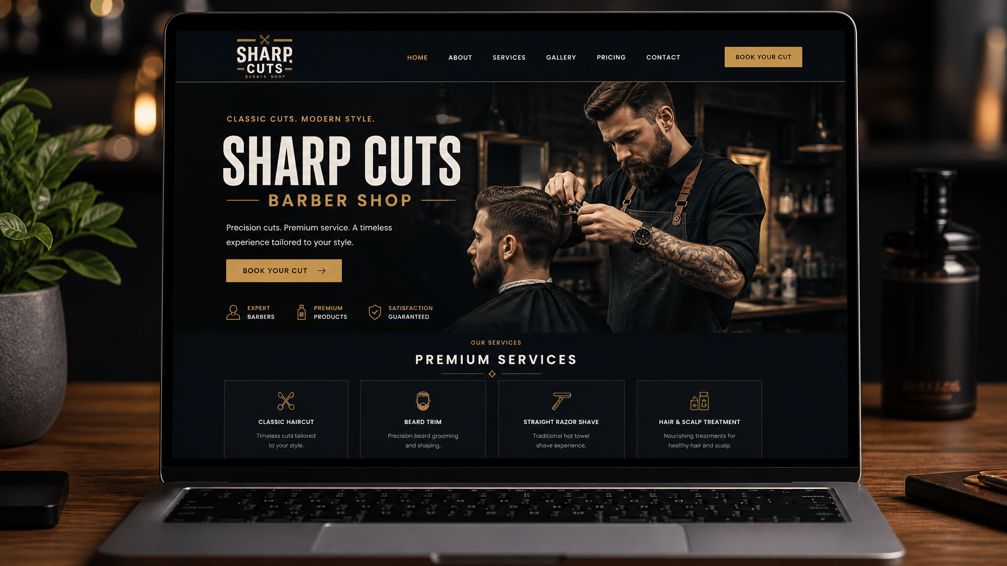 Sharp Cuts — Barber Shop website built by OrbiLaunch